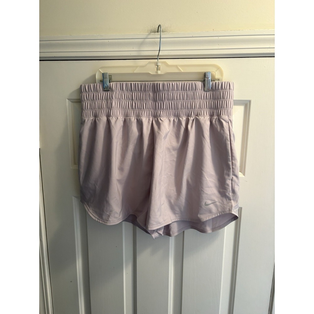 NWT Nike One Women Dri-FIT Mid Rise 3" Brief Lined Shorts Light Violet Ore Sz XL